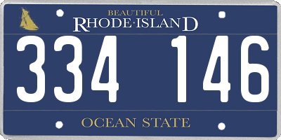 RI license plate 334146
