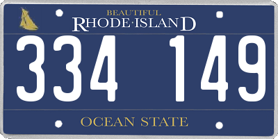 RI license plate 334149