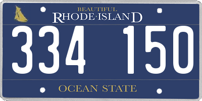 RI license plate 334150