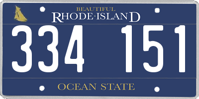 RI license plate 334151