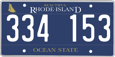 RI license plate 334153