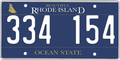 RI license plate 334154