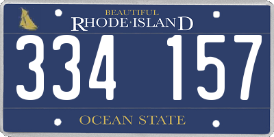 RI license plate 334157