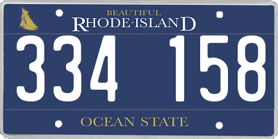 RI license plate 334158