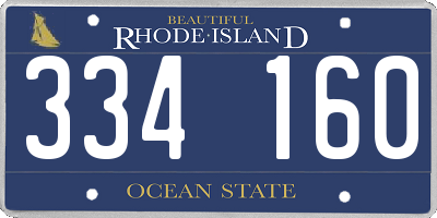 RI license plate 334160