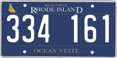 RI license plate 334161