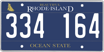 RI license plate 334164