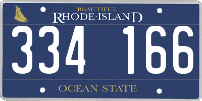 RI license plate 334166