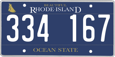 RI license plate 334167