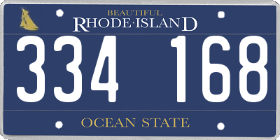 RI license plate 334168