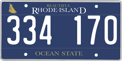 RI license plate 334170