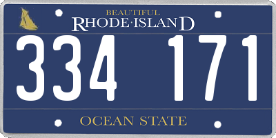 RI license plate 334171