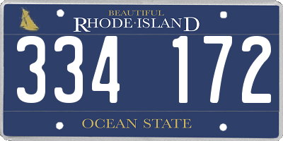RI license plate 334172