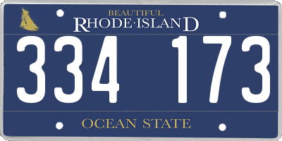 RI license plate 334173