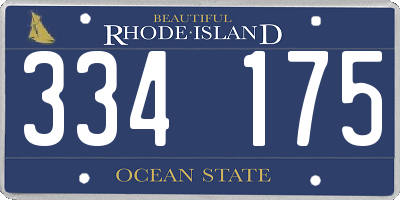 RI license plate 334175