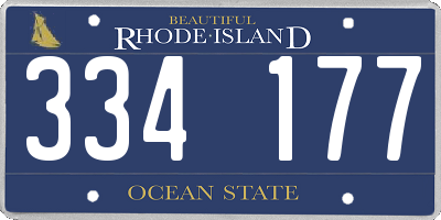 RI license plate 334177