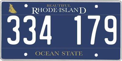 RI license plate 334179