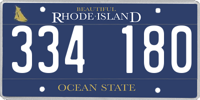 RI license plate 334180