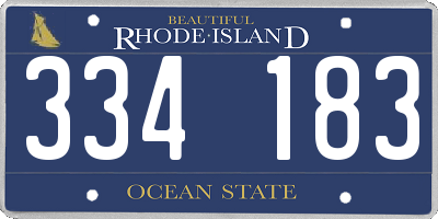 RI license plate 334183