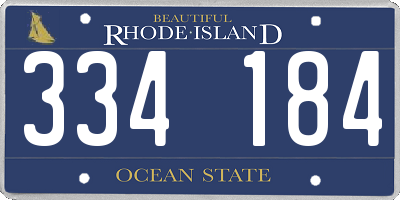 RI license plate 334184