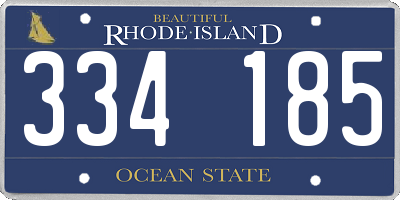 RI license plate 334185