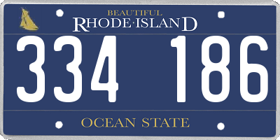 RI license plate 334186