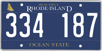 RI license plate 334187