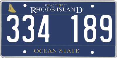 RI license plate 334189
