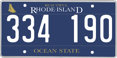 RI license plate 334190