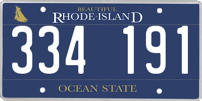 RI license plate 334191