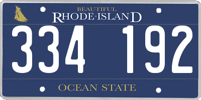 RI license plate 334192