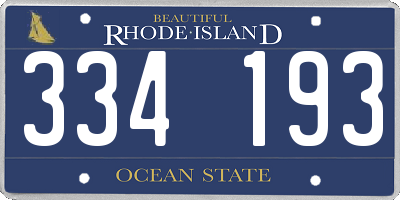 RI license plate 334193