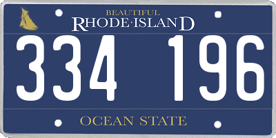RI license plate 334196