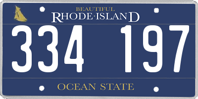 RI license plate 334197