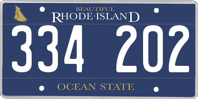 RI license plate 334202