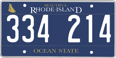 RI license plate 334214