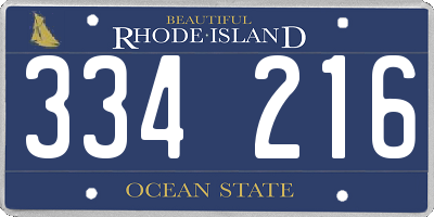 RI license plate 334216