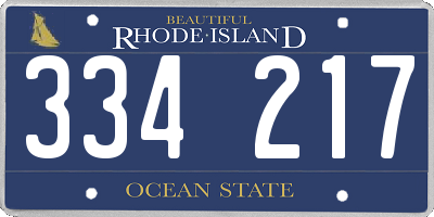 RI license plate 334217