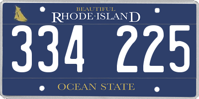 RI license plate 334225