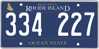 RI license plate 334227