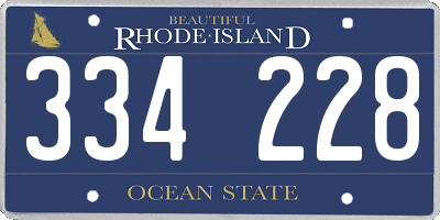 RI license plate 334228