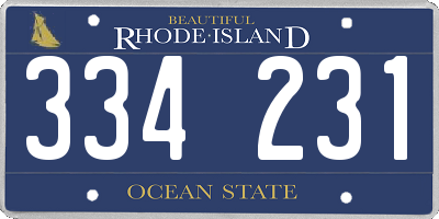 RI license plate 334231