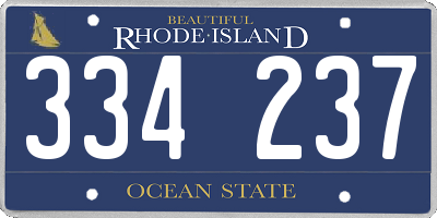 RI license plate 334237