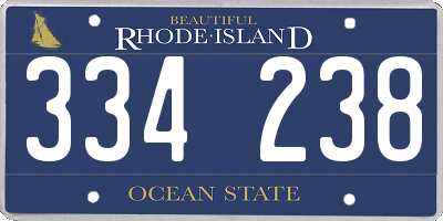 RI license plate 334238