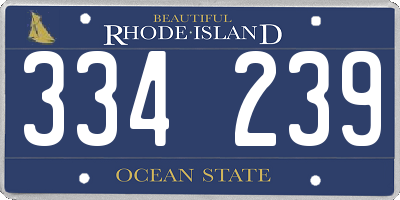 RI license plate 334239