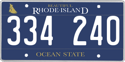 RI license plate 334240