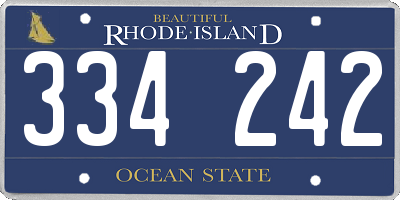 RI license plate 334242