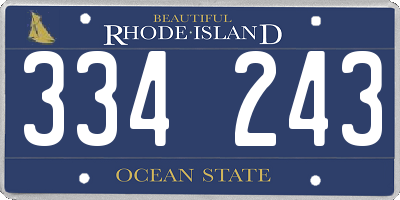 RI license plate 334243