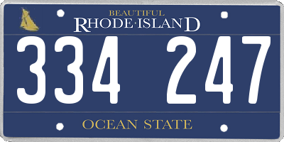 RI license plate 334247