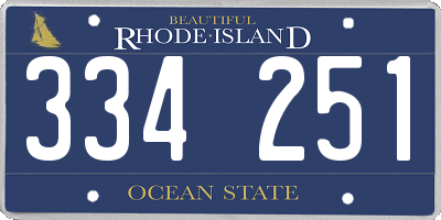 RI license plate 334251